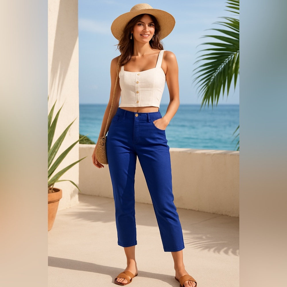 Calvin Klein Blue Crop Pants